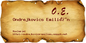 Ondrejkovics Emilián névjegykártya